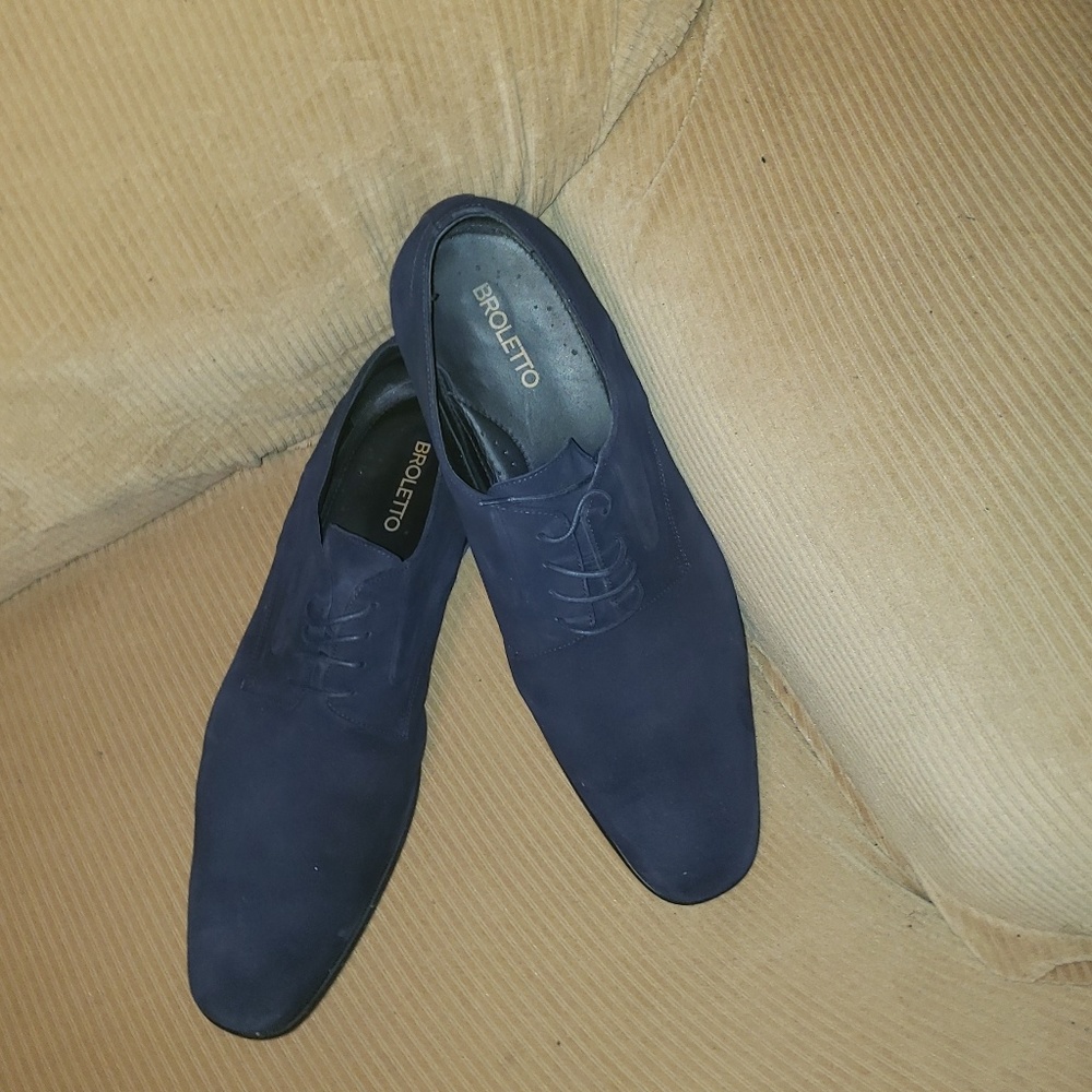 Broletto  Navy Blue Suede Leather Shoes
